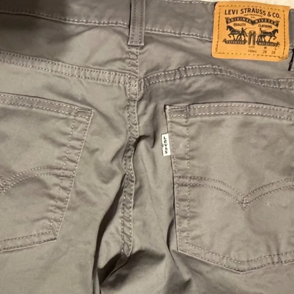 Levis 511 Slim Fit Boys Pants Gray Twill Size 16 Regular W28 L28 7648-G86